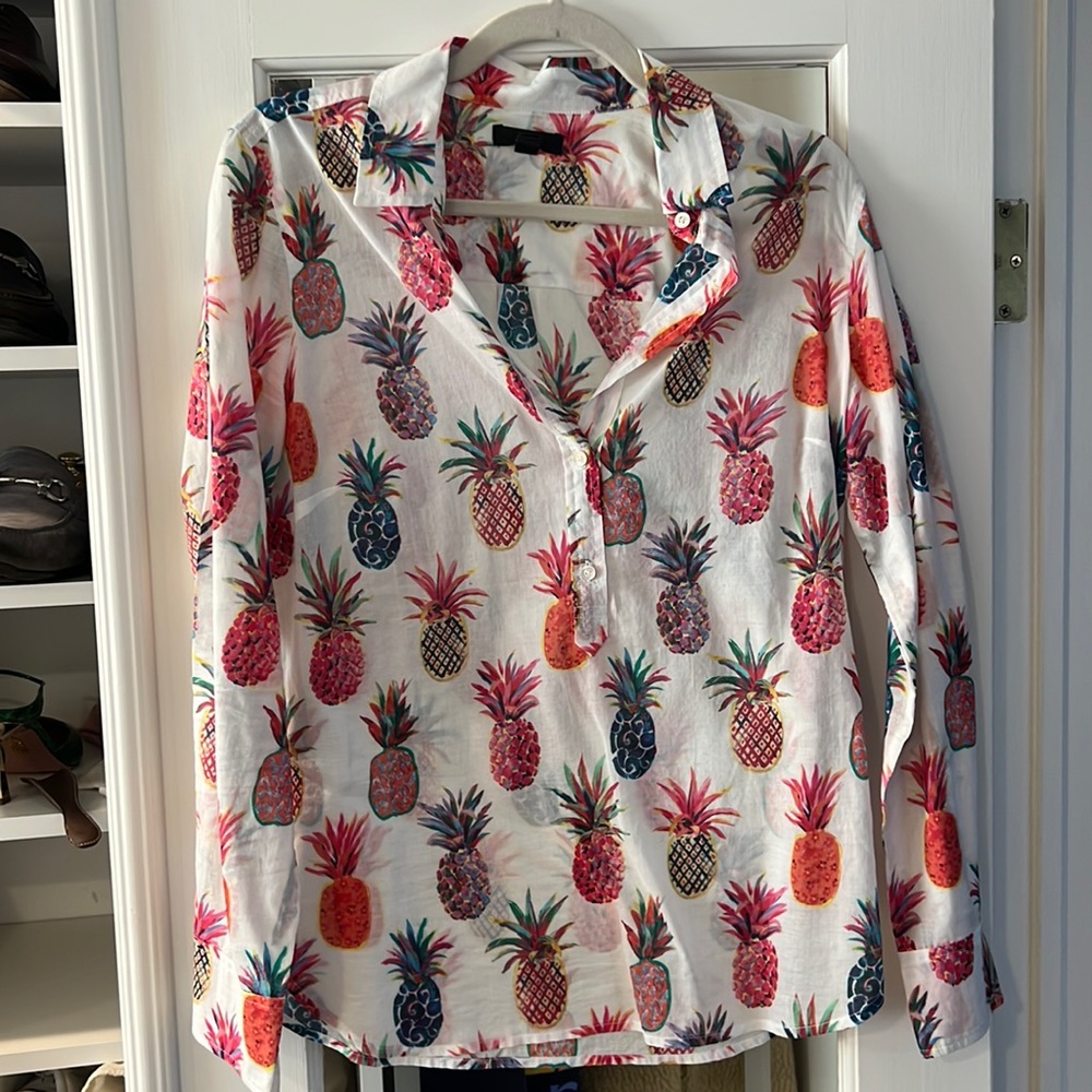 J Crew pineapple shirt, size 8